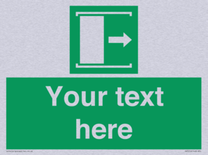 Custom sign safe condition Door slides right to open